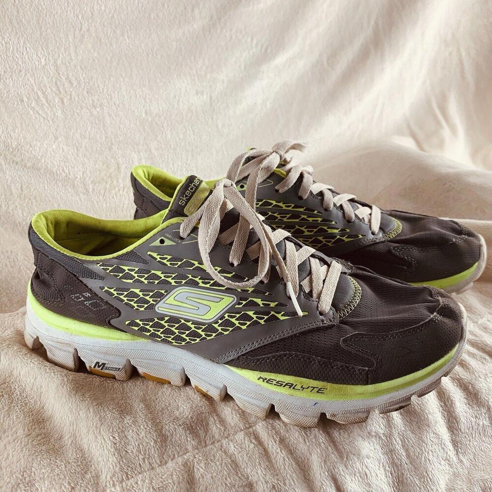 Skechers Womens Go Run Ride Running Shoes Size 9.5 Sneakers Charcoal Gra…